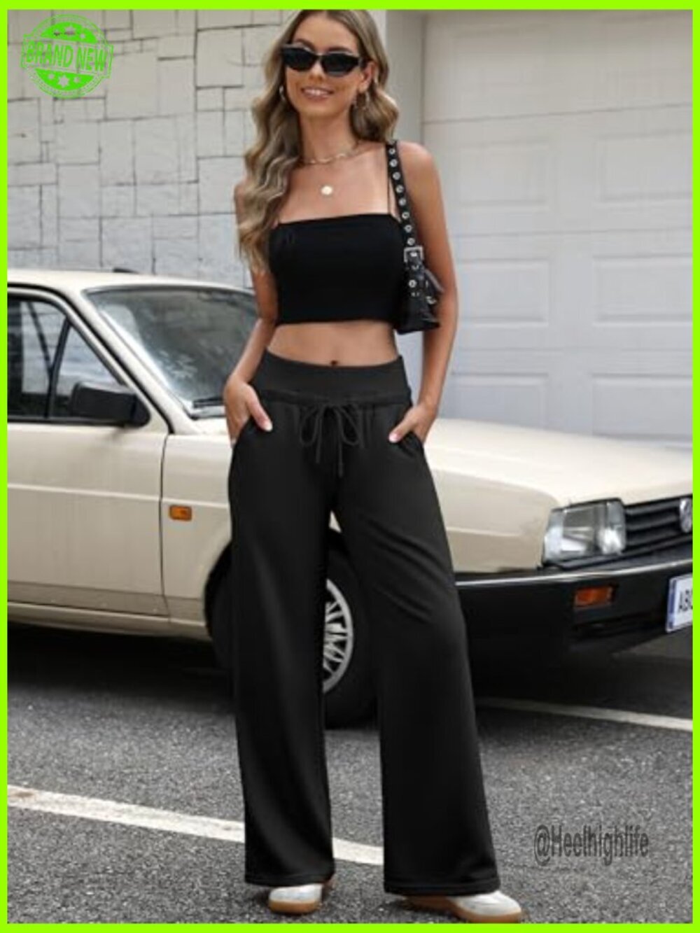 Wide Leg Sweatpants Low Rise Baggy Joggers Drawstring Athletic Pockets - Picture 5 of 7